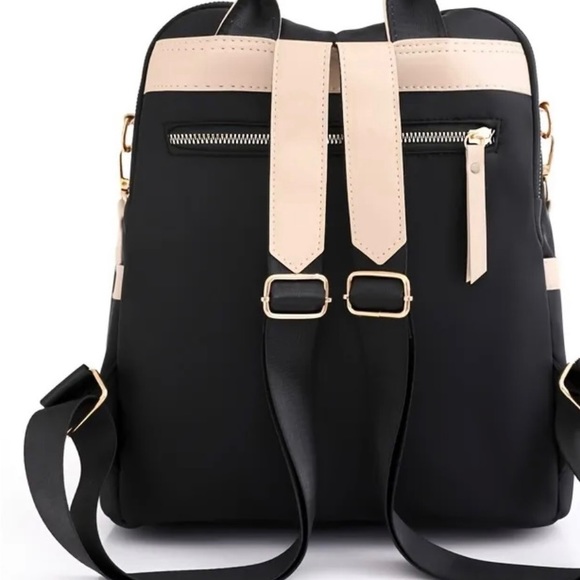 Lightweight Anti-theft Black & Khaki Backpack - Picture 3 of 5